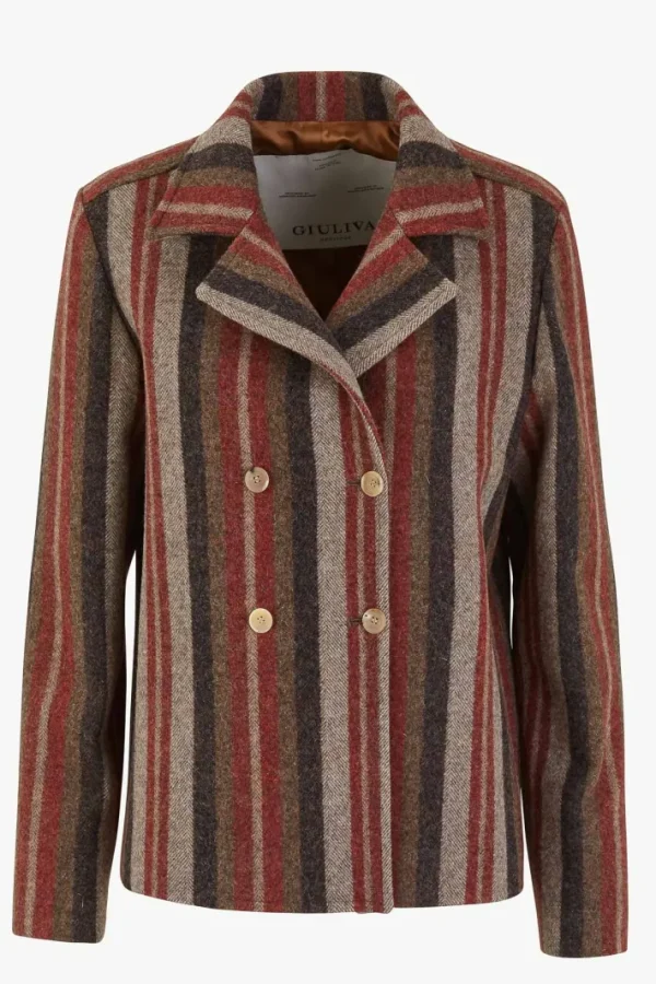 Giuliva Heritage Agata Jacket in Wool Stripes<Women Blazers