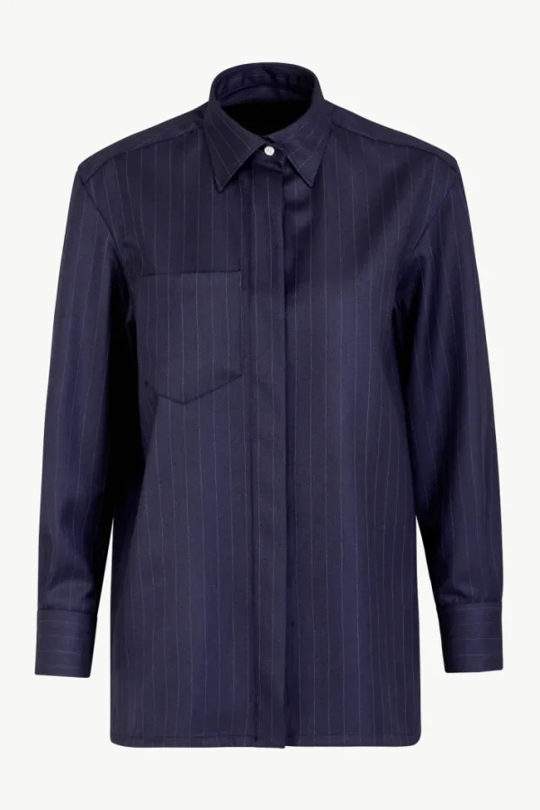 Giuliva Heritage Alba Shirt in Wool Pinstripe<Women Tops