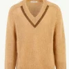 Giuliva Heritage Ambrogio Sweater in Mohair-Blend and Leather Trim< Knitwear