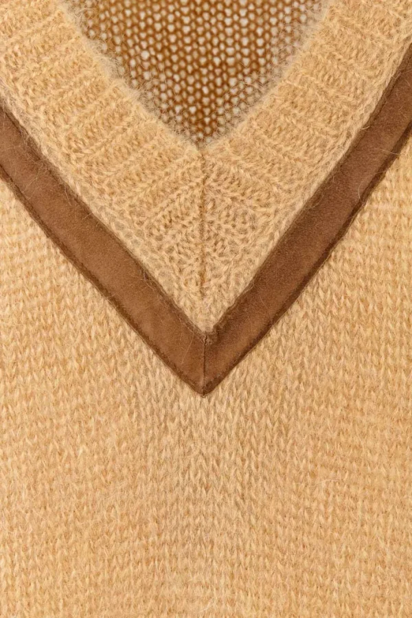 Giuliva Heritage Ambrogio Sweater in Mohair-Blend and Leather Trim< Knitwear