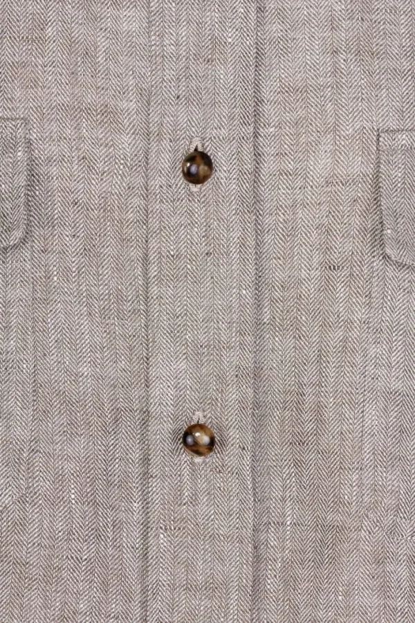 Giuliva Heritage Antonio Shirt in Linen Herringbone< Shirts