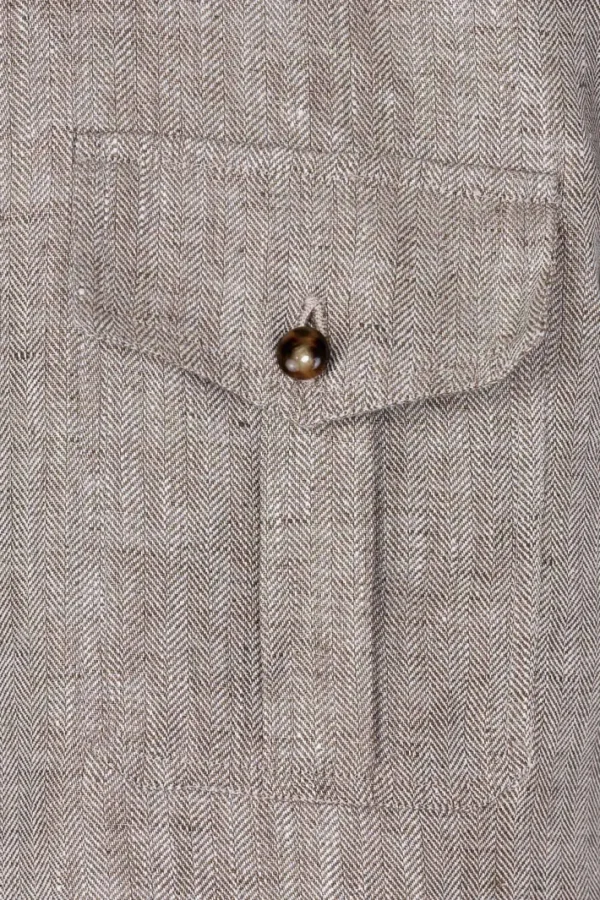 Giuliva Heritage Antonio Shirt in Linen Herringbone< Shirts