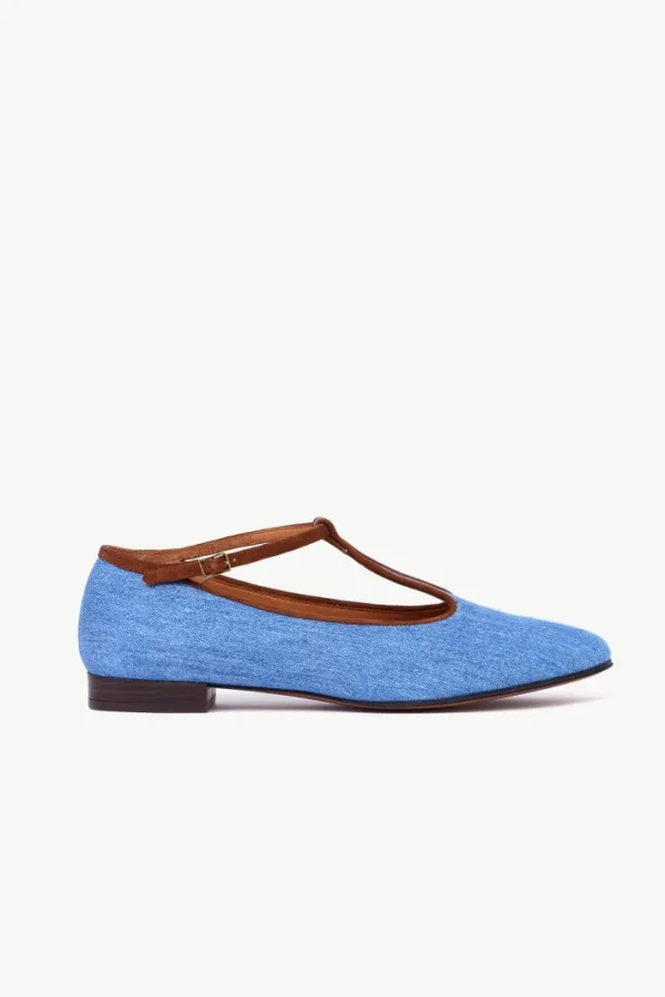 Giuliva Heritage Baby Flat in Denim and Suede<Women Shoes