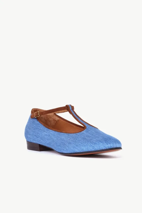 Giuliva Heritage Baby Flat in Denim and Suede<Women Shoes