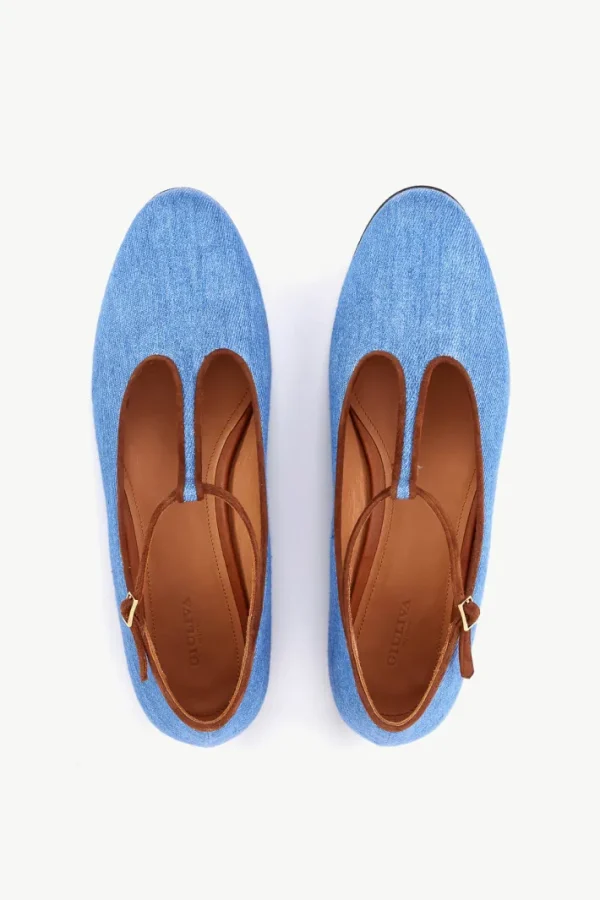 Giuliva Heritage Baby Flat in Denim and Suede<Women Shoes