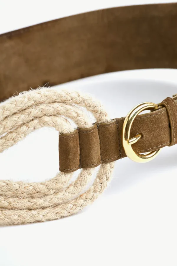 Giuliva Heritage Bridle Belt in Rope and Suede<Women Accessories