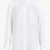 Giuliva Heritage Carmen Shirt in Cotton, Silk and Wool Stripes<Women Tops