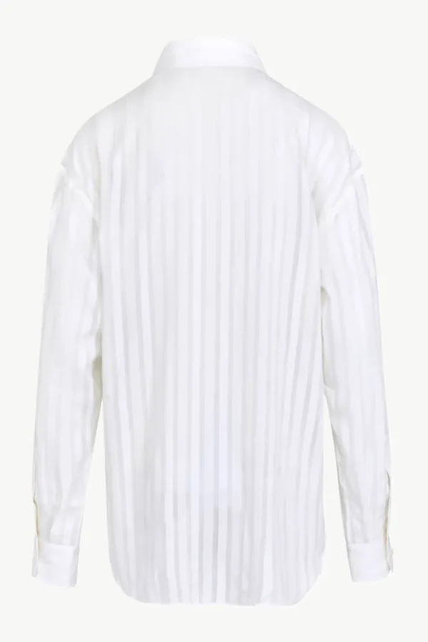 Giuliva Heritage Carmen Shirt in Cotton, Silk and Wool Stripes<Women Tops