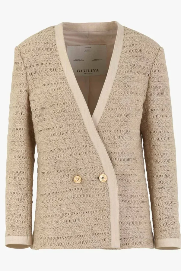 Giuliva Heritage Charlotte Blazer in Perforated Wool<Women Blazers