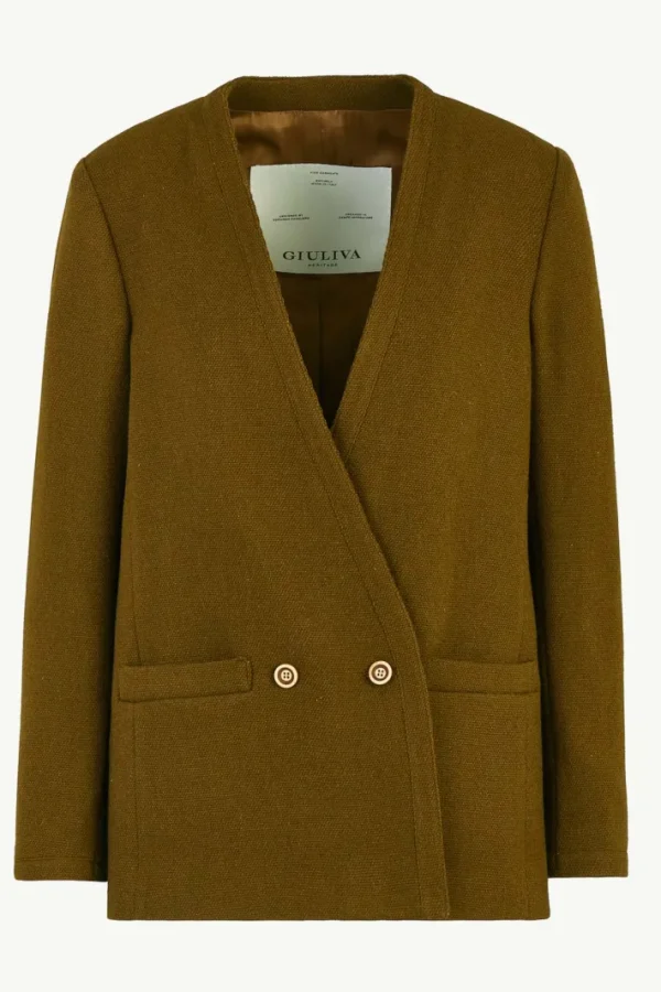 Giuliva Heritage Charlotte Blazer in Virgin Wool Hopsack<Women Blazers