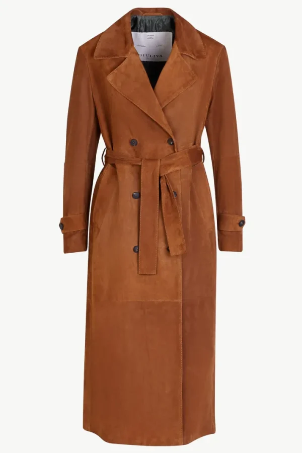 Giuliva Heritage Christie Trench Coat in Suede<Women Coats