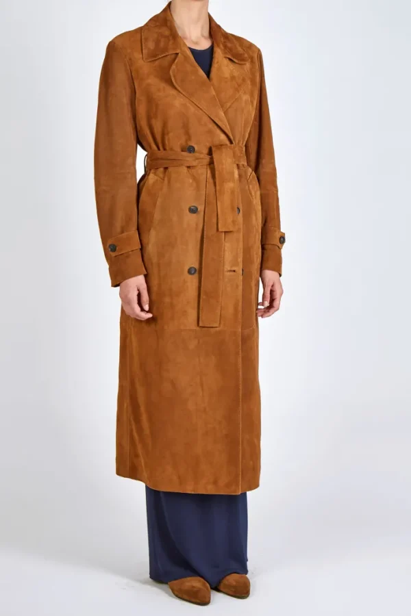 Giuliva Heritage Christie Trench Coat in Suede<Women Coats