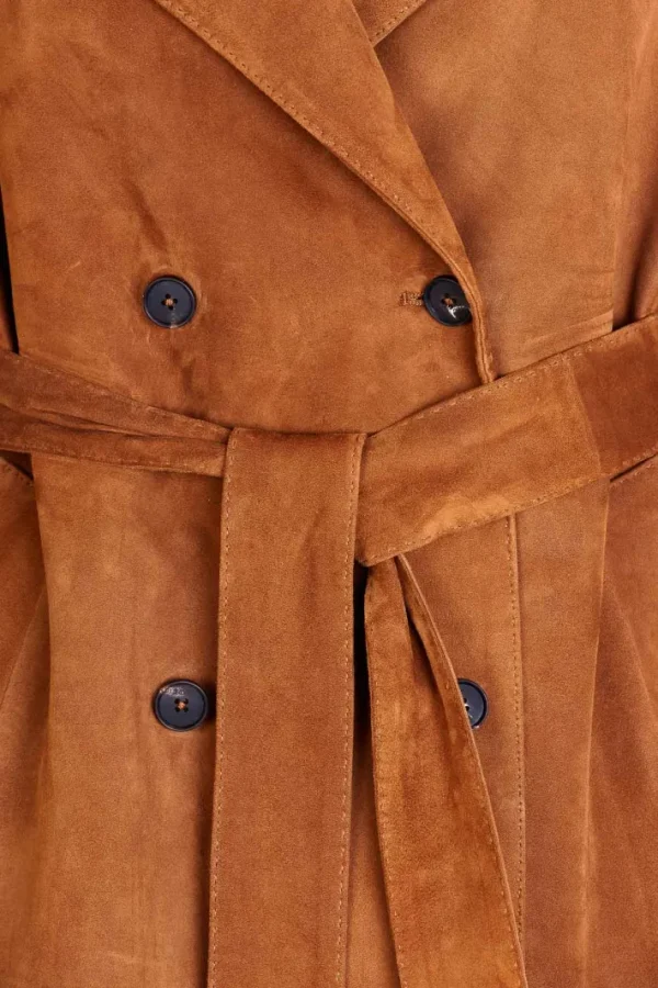 Giuliva Heritage Christie Trench Coat in Suede<Women Coats