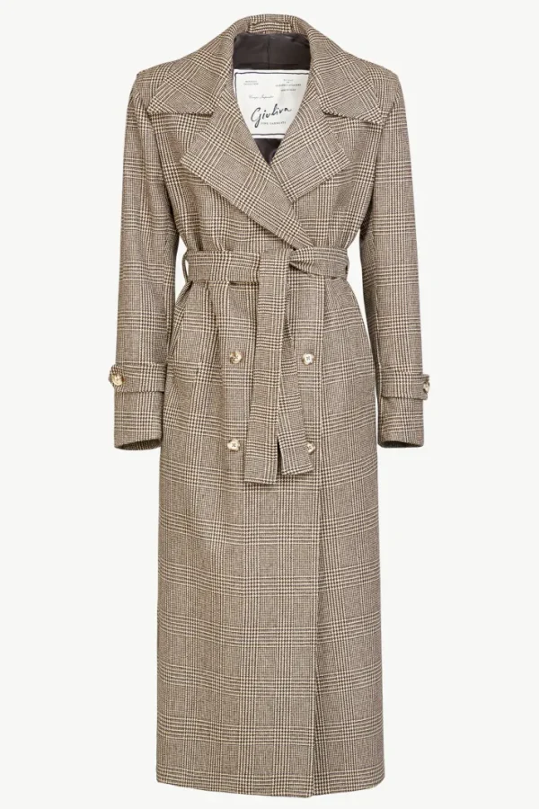 Giuliva Heritage Christie Trench Coat in Wool Prince of Wales<Women Coats