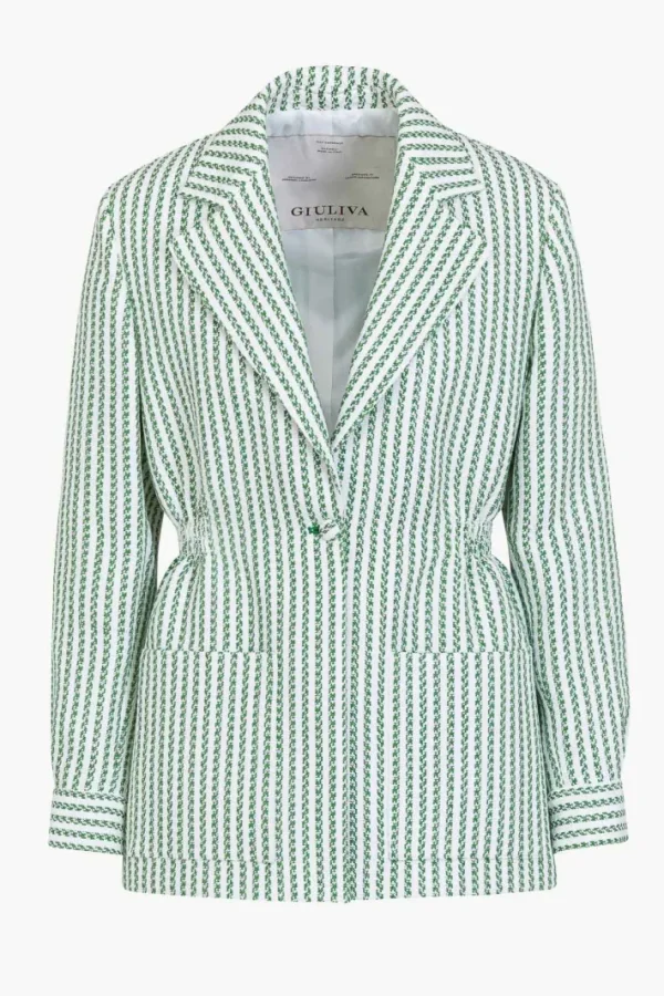 Giuliva Heritage Elena Jacket in Cotton Stripes<Women Jackets | Blazers