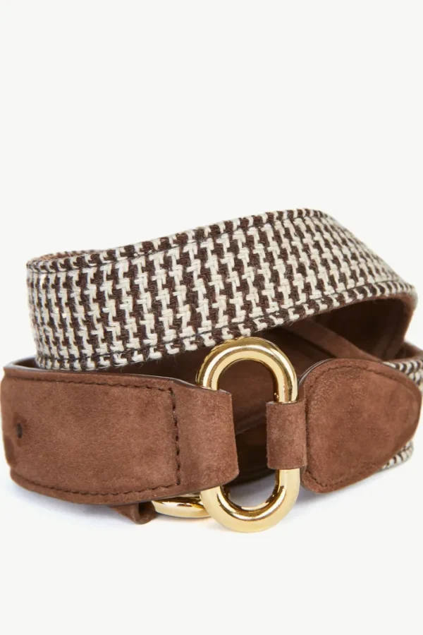 Giuliva Heritage Enrico Belt in Fabric and Suede<Women Accessories