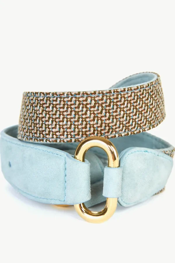 Giuliva Heritage Enrico Belt in Fabric and Suede<Women Accessories