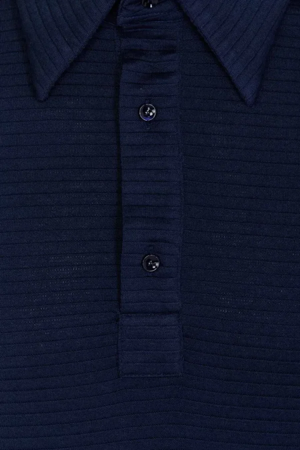 Giuliva Heritage Enzo Polo in Textured Striped Jersey< Polos