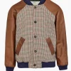 Giuliva Heritage Filo Jacket in Wool Check and Leather< Jackets