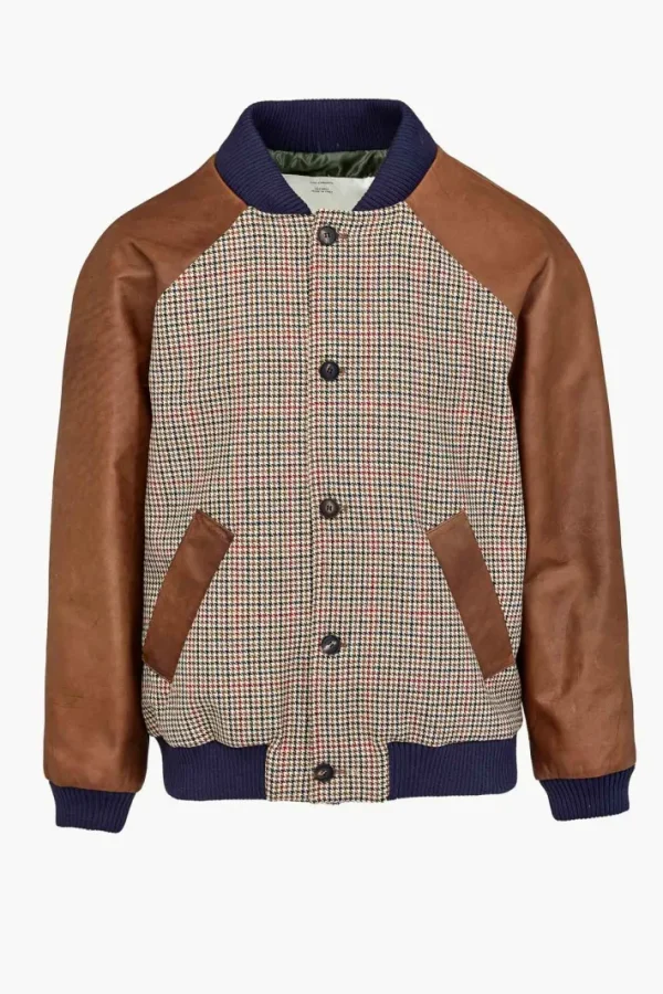 Giuliva Heritage Filo Jacket in Wool Check and Leather< Jackets