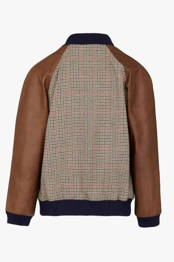 Giuliva Heritage Filo Jacket in Wool Check and Leather< Jackets