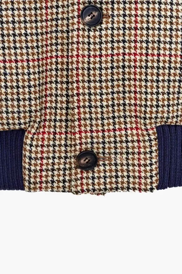 Giuliva Heritage Filo Jacket in Wool Check and Leather< Jackets