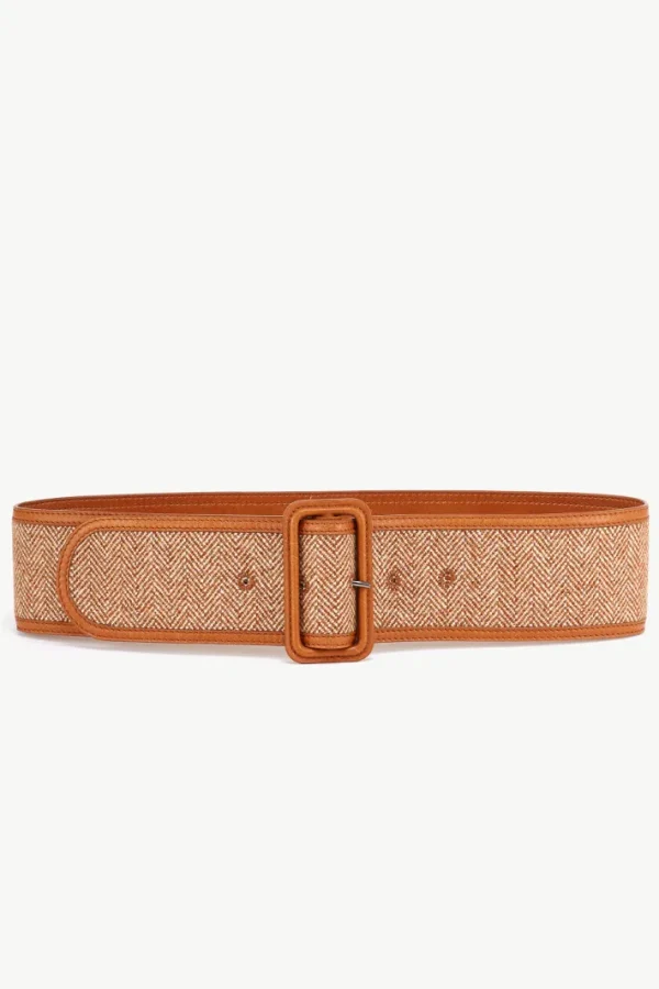 Giuliva Heritage Frame Belt in Fabric and Leather<Women Accessories