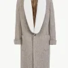 Giuliva Heritage Gerolamo Coat in Grand Herringbone and Shearling< Coats