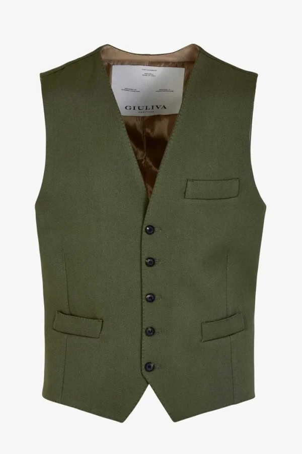 Giuliva Heritage Giano Waistcoat in Wool Drill< Waistcoats