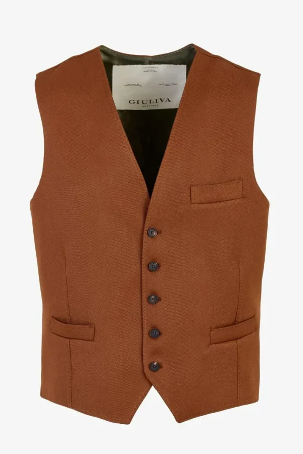 Giuliva Heritage Giano Waistcoat in Wool Drill< Waistcoats