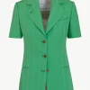 Giuliva Heritage Ginestra Short sleeves Blazer in Virgin Wool Jacquard Stripes<Women Blazers