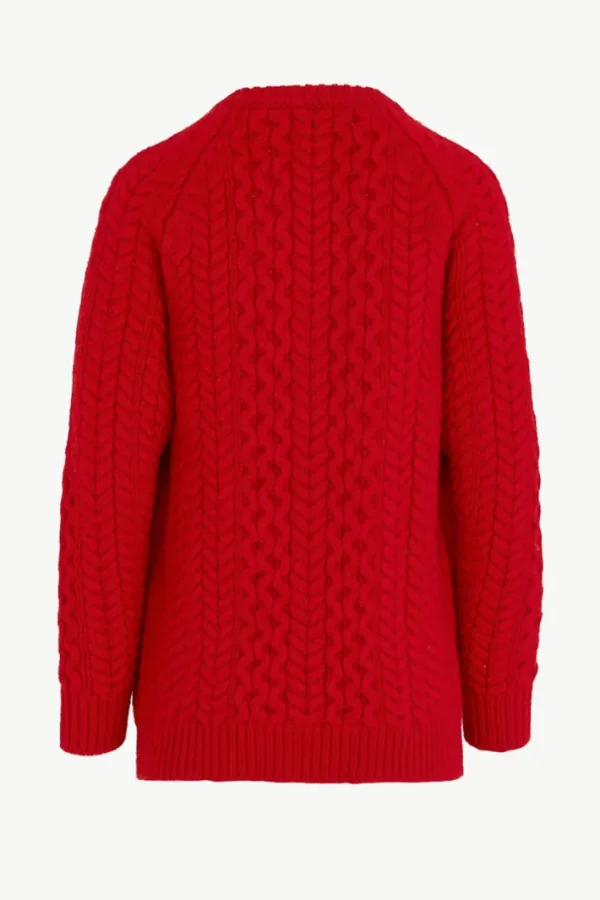 Giuliva Heritage Heidi Cardigan in Cable Knitted Wool<Women Knitwear