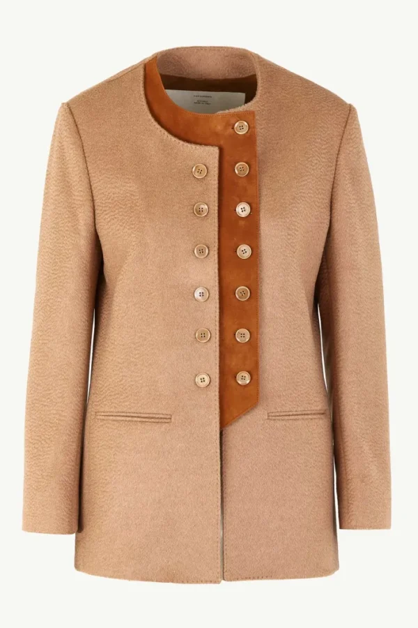 Giuliva Heritage Lara Blazer in Camelhair and Suede<Women Blazers