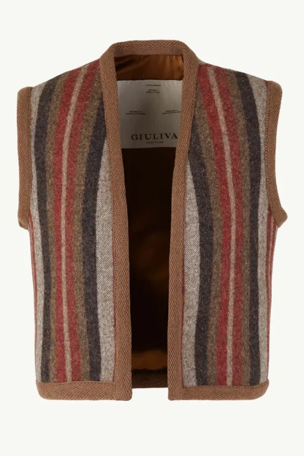 Giuliva Heritage Lia Vest in Wool Stripes<Women Waistcoats