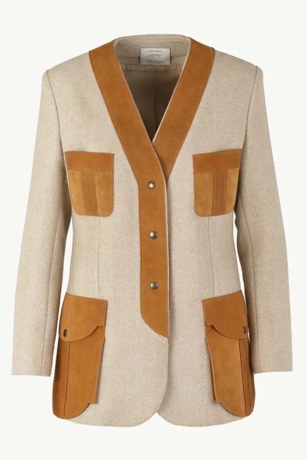 Giuliva Heritage Liesel Jacket in Wool and Suede<Women Blazers