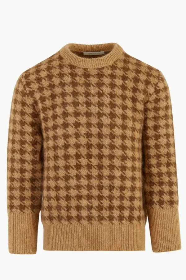 Giuliva Heritage Luciano Sweater in Mohair Blend Houndstooth< Knitwear