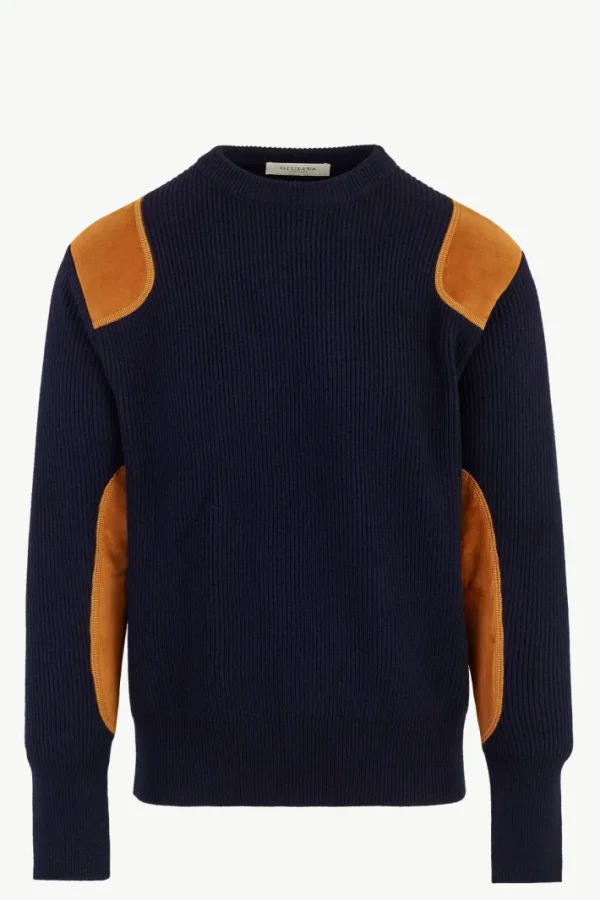 Giuliva Heritage Lucio Sweater Wool Knit and Suede< Knitwear