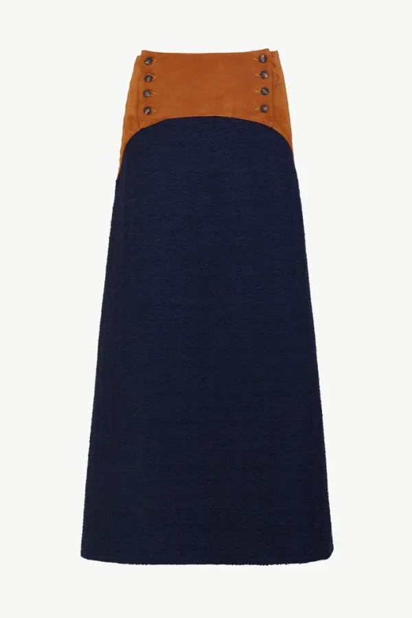 Giuliva Heritage Luisa Skirt in Wool Bouclè and Suede<Women Skirts