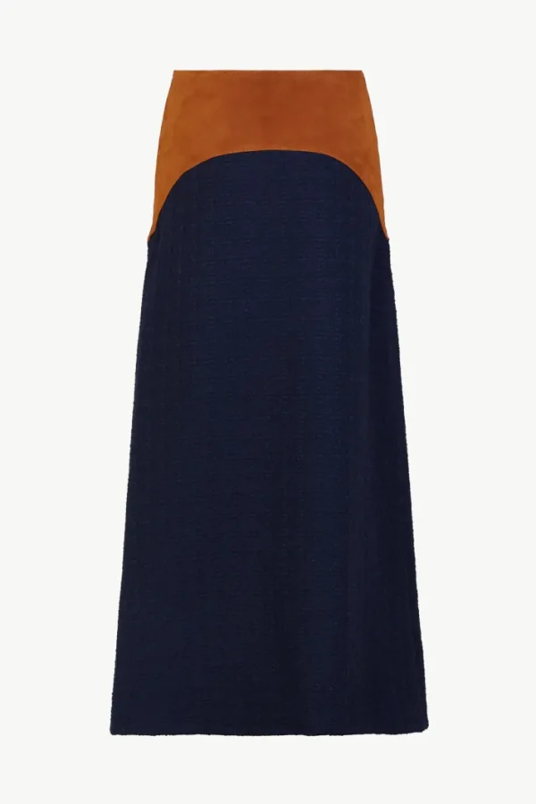 Giuliva Heritage Luisa Skirt in Wool Bouclè and Suede<Women Skirts