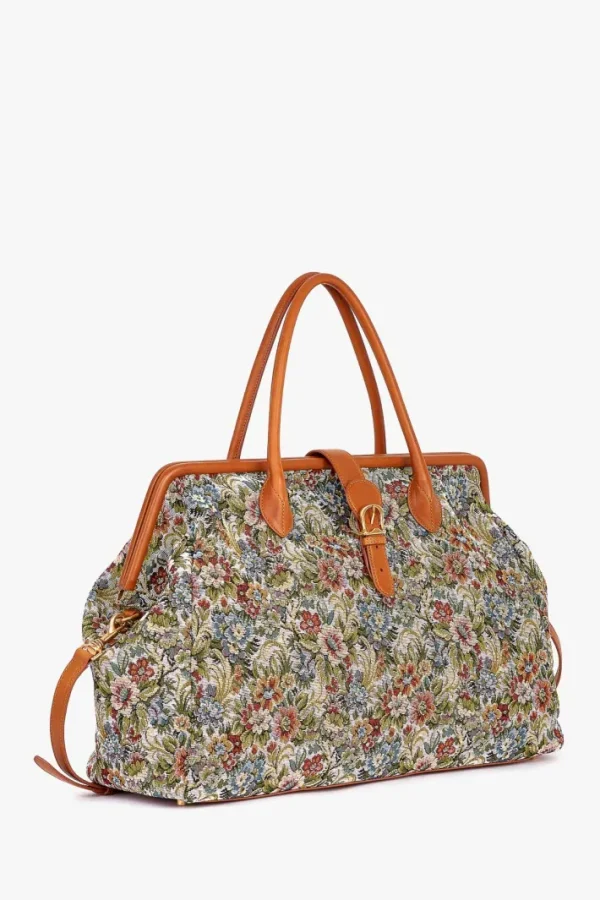 Giuliva Heritage Mary Poppins Bag in Fabric and Leather<Women Bags