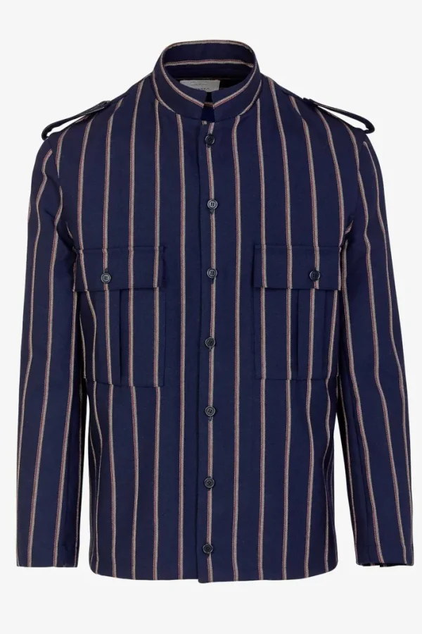 Giuliva Heritage Newton Jacket in Wool Pinstripe< Jackets