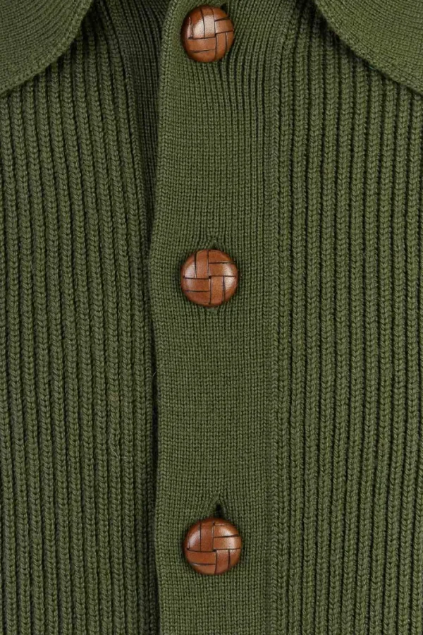 Giuliva Heritage Nino Cardigan in Ribbed Wool Knit< Knitwear