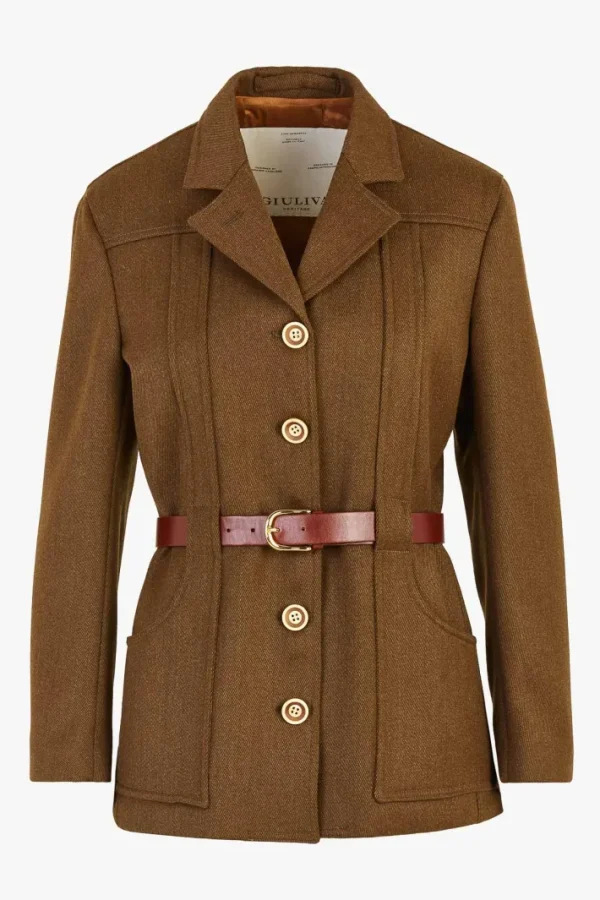 Giuliva Heritage Nora Jacket in Wool Whipcord with Belt<Women Jackets | Blazers