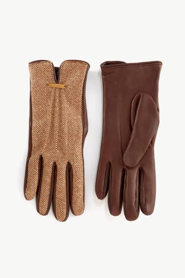 Giuliva Heritage Norfolk Gloves in Fabric and Leather<Women Accessories