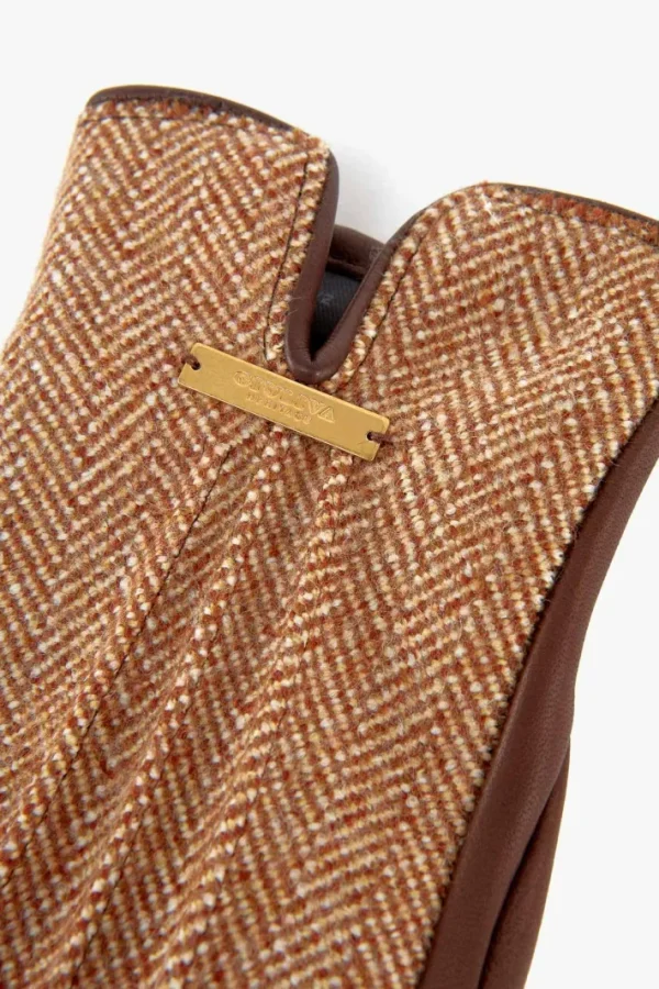 Giuliva Heritage Norfolk Gloves in Fabric and Leather<Women Accessories