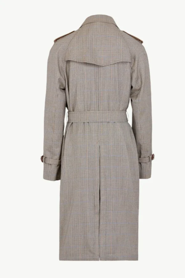 Giuliva Heritage Oscar Trench Coat in Wool Houndstooth< Coats