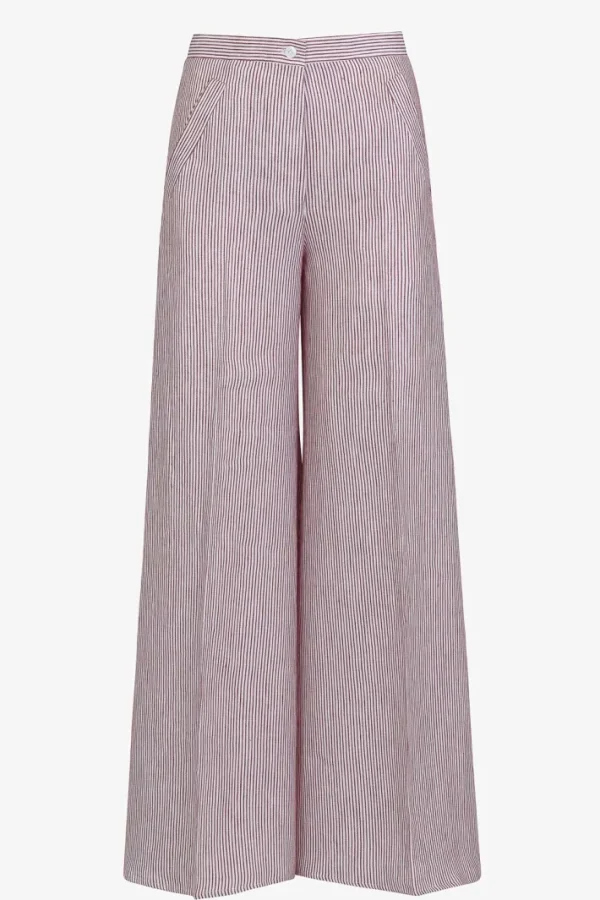 Giuliva Heritage Paola Trousers in Striped Linen<Women Trousers