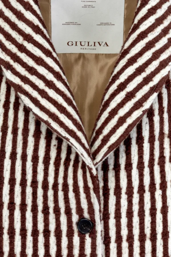 Giuliva Heritage Rosella Coat in Chunky Wool Stripes<Women Coats