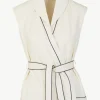 Giuliva Heritage Serafina Vest in Silk and Linen Blend<Women Waistcoats