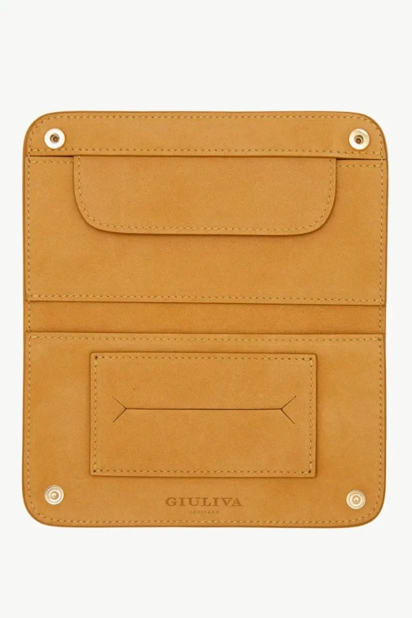 Giuliva Heritage Tobacco Pouch in Wool Tweed and Suede<Women Leather Goods | Leather Goods